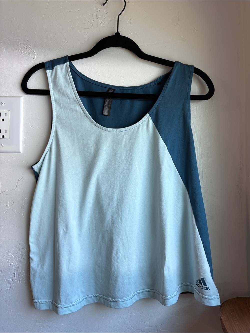 adidas Women's Light Blue and Teal Athletic Tank Top